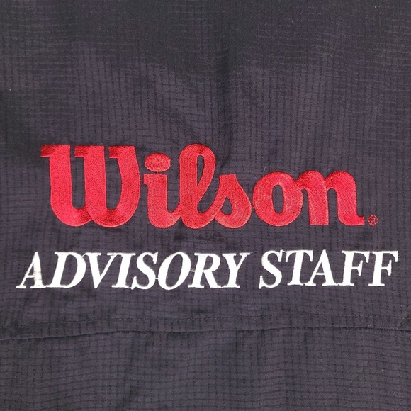 Vintage Wilson Jacket‎ Mens XL Black Advisory Staff Windbreaker Lined Full Zip - Picture 10 of 16